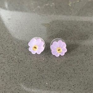 Purple Flower Stud Earrings